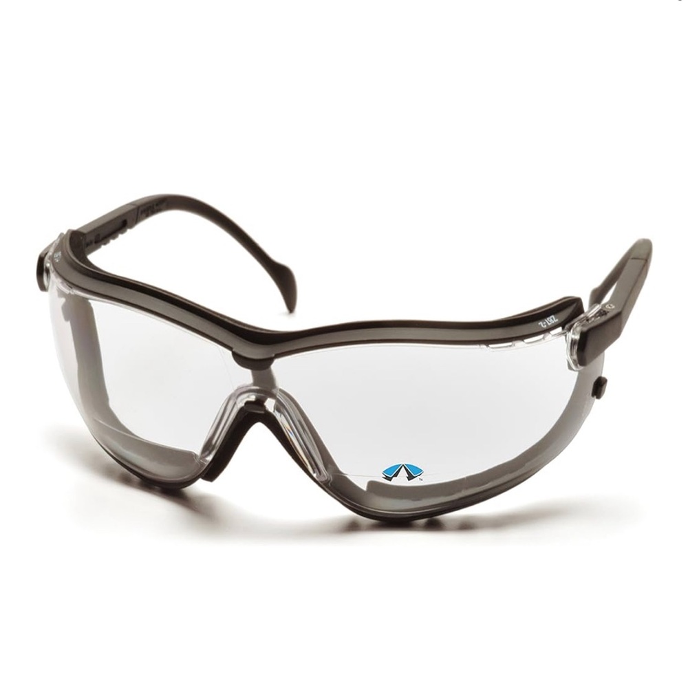 Black and Gray Wraparound Protective Glasses with Anti-Fog Lenses - Picture 4 of 7